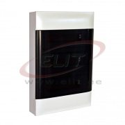 Pinnapealne jaotuskilp Practibox S, 3x 12M, 90A 230/400VAC, PEN 24+24| 1.5..16mm², 328x536x108, IP40 IK07 cl.II, valge - uks suitsuklaas