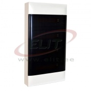 Pinnapealne jaotuskilp Practibox S, 4x 12M, 90A 230/400VAC, PEN 32+32| 1.5..16mm², 328x766x108, IP40 IK07 cl.II, valge - uks suitsuklaas