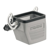 Hood HDC 16D KLU 1PG21G, size 3, end-locking clamp, lower side, PG21, IP65