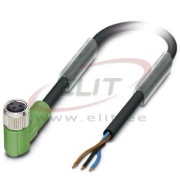 Sensor/actuator Cable SAC-3P-5.0-PUR/M8FR, M8 90° 3pin socket », 4A 48VAC/ 60VDC, -25..90°C, L5m PUR cable, IP68, Phoenix, black