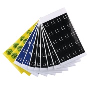 Kleebis N, Ø16mm, isekleepuv, -45..80°C, akrüül-kaetud kiudplast, 20ea/1pc| 10pc/1pck, must-valge