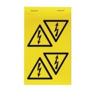 Kleebis Elektrioht, 50x50x50mm, isekleepuv, -45..80°C, 4ea/1pc| 10pc/1pck, yellow-black