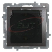 Pistikupesa Touran, mehh.| 2P+E Schuko lapselukk, kaas, 16A 250VAC, süvis, antratsiit