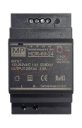 Moodultoiteplokk HDR, input 85..264VAC/120..370VDC, output 60W 2.5A 21.6..29VDC, LED, op. temp -30 to +70°C, W52.5mm, TS35/15/7.5, MaxPro