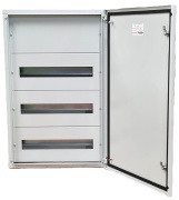 Jaotuskilp JXJ, 3x 18M, 80A 400VAC, 450x705x140mm, ülemised, alumised kaabli sisestusplaadid, tsingitud terasplekk, -5..40°C, 4x FL21, Jumax JXJ 54-18, IP44 IK10, MaxPro, kivihall