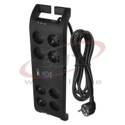 Pikendusjuhe P54252, 8x 2P+E Schuko 3680W 16A 250VAC, lüliti, 1.7kV ülepingekaitse 1800J, koaksiaal-kaitseseade, RJ11/RJ45, 3m kaabel H05VV-F 3G 1,5 mm2, IP44, must, Emos