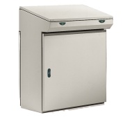 Juhtpult SBA, 800Wx1000Hx400D, rear, front doors, upper panel, TS35, gas springs, mounting plate, adj. cable entry, doors w. ø3mm double bar closing system, CE/UL, IP55 IK10, NEMA12, hall