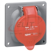 Panel Mount Socket Hypra, 3P+N+E 32A 415VAC, plastic, IP44