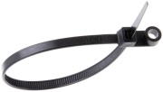 Cable Tie w. Screw Mount 313/7.6 SW, 54.4kg, Polyamide 6.6, -40..85°C, UL94 V-2, UL, Lloyd’s, 100pcs/pck, black