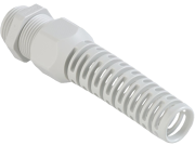 Cable Gland Syntec, M20x1.5, anti-kink nozzle, ø5.5..12mm, thread 8mm, -30..100°C, PA6 ^CR, incl. O-ring, HF, CE/UL/VDE, IP68, light grey