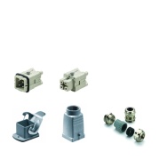 Heavy duty connector RockStar HDC-KIT-HA 03.300 M, kit, size 1, 3P+E, 16A 400V, diecast aluminium, -40..100°C, brass M20, screw clamp, IP65