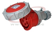 Mobile Industrial Socket, 3P+N+E 16A 415VAC, IP67, MaxPro, red