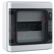 SM Distribution Box Vortex, 12M, 1500VAC/DC, PEN 12^12, 259x298x140mm, PC/ABS, -25..60°C, UV-stable, HF, cl. II, IP65 IK10, Maxpro, transparent^grey