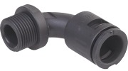 Conduit Connector Elbow RQB190-M, M20x1.5| D21.2, 90° bend, wrench 26mm, conically sealing, -40..120°C, polyamide impact-resistant, V0 (UL 94), IP66, black