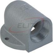 Flanged Elbow 90°, PG21, zinc diecasting, NBR, -40..100°C, IP65, hammergrey enamel