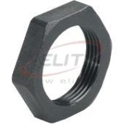 Locknut Synthetic, M20x1.5, wrench 26mm, thread 6.5mm, -40..100°C, glass fiber reinforced polyamide, HF, black
