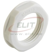 Locknut w. Flange Synthetic, PG42, wrench 65mm, thread 8mm, -30..100°C, PA6, HF, light grey