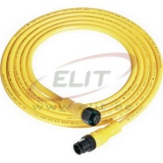 Sensor/Actuator Cable 889D, M12 4pin socket » M12 4pin plug, 4A 300V, 20..105°C, L10m PVC cable, IP67/69K, Nema6P, yellow