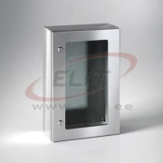 Enclosure ECOR, 800Wx1000Hx300D, transparent door, mounting plate, 2locks w. ø3mm double bar key, AISI304L, IP66, NEMA12
