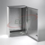 Enclosure ECOR, 500Wx500Hx250D, plain door, mounting plate, 1lock w. ø3mm double bar key, AISI304L, IP66 IK10, NEMA4X