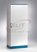 Cabinet E MOX, 1000Wx2000Hx400D, monobloc, single door, rear panel, mounting plate, 4point locking w. ø3mm double bar locking system, cable entry bottom plates, seal, C3M| epoxy resin layer, IP66 IK10, NEMA12, ocean blue, grey