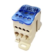 Distribution Block Al/Cu, 16mm²|2.5Nm/ 4x6mm²|1.2Nm, 2x16mm²|2.5Nm 80A 690VAC, TS35, mounting plate