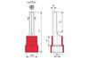 Pin Terminal w. Collar Pin r, 0.5..1.5mm² 600V, -25..75°C, PVC, brass, 100pcs/pck, red