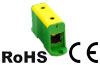 1914126 « Universal Terminal Block Al/Cu UK150/1PE, 1P (2holes) 35-150mm² 290/320A 1000VAC/ 1500VDC, Hex6 14Nm 25..50mm²/ 35Nm 70..150mm², TS35/ panel mount, MaxPro, yegr