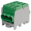 Main Terminal Block Al/Cu HLAK 35-1/4 M2, 2x 35/25mm²/ 4x 25/16mm², 160/125A 1000VAC/DC, 3.5/2.5Nm, TS35, green