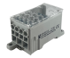 Distribution Block Al/Cu PVB 250-3/8, 150/185mm²/ 3x 35mm², 8x16mm², 250A 1000VAC/DC, incl. markers, TS35, mounting plate, grey