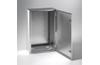 EC040315X « Enclosure ECOR, 400Wx300Hx150D, plain door, mounting plate, 1lock w. ø3mm double bar key, AISI304L, IP66 IK10, NEMA4X